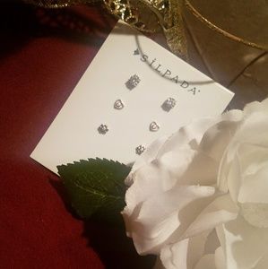 Silpada set of 3 silver tone earrings